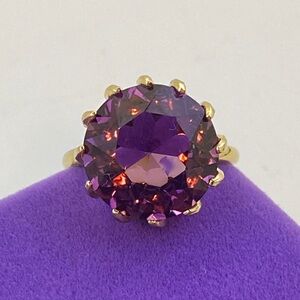 💛 Vintage 10k Gold Filled Royal Purple Gemstone Ring | Bold Glam Jewelry